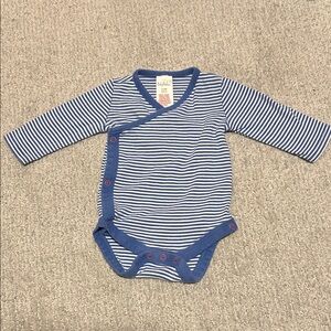 Mini Boden Navy and White Striped Bodysuit